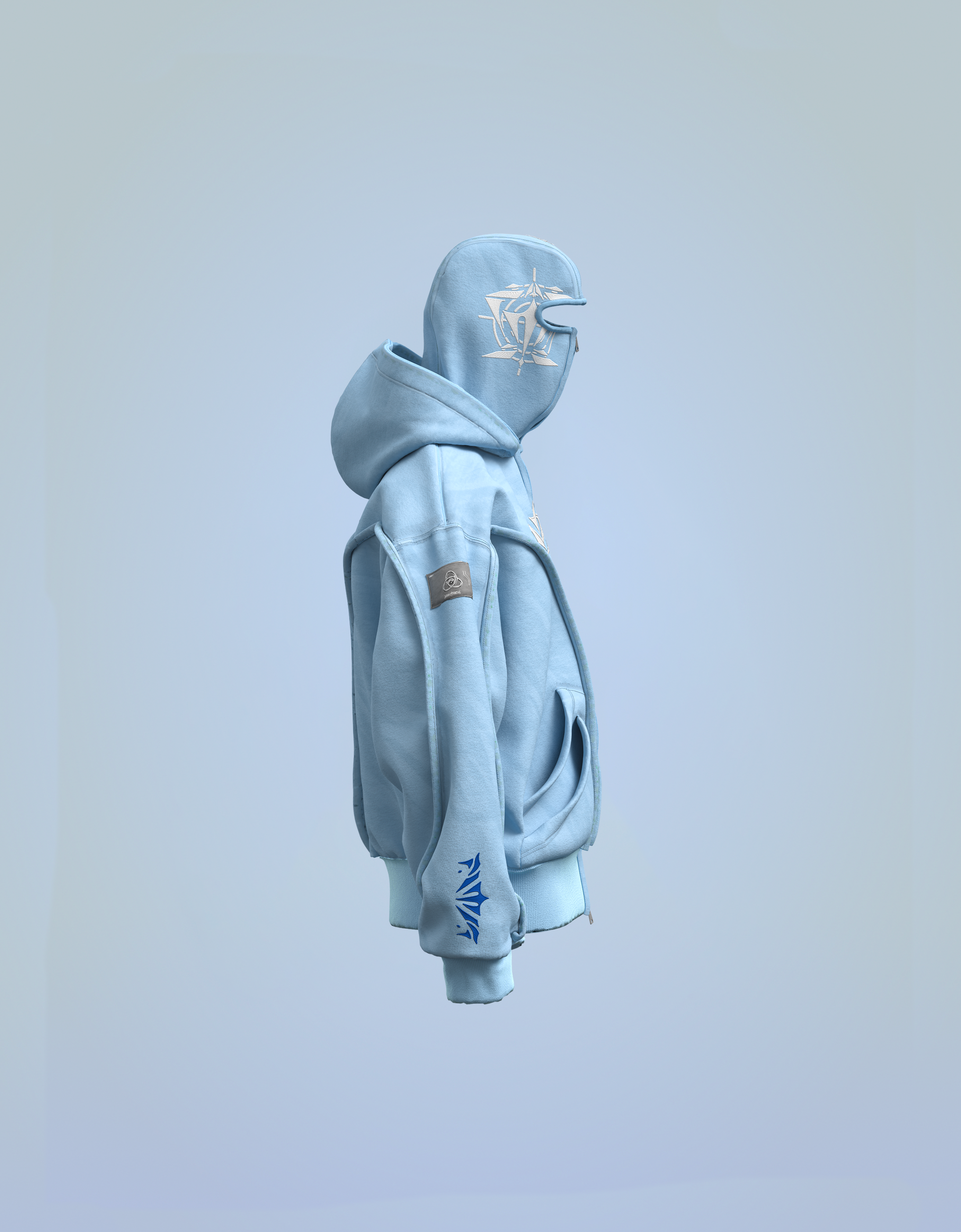 Phantom Hoodie Light Blue retour